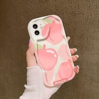 Mielas rožinis persikas Apple 17pro telefono dėklui 15 minkštas silikonas Xiaomi 14 Huawei skaidrus apsauginis dėklas For  Apple 17PROMAX