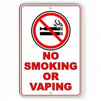 No Smoking/Vaping Prohibition Sign - Lightweight Aluminum,  Strict Enforcement, Violators Cited , Great for Indoor/Outdoor Area 20x30cm（7.8x11.8inch）