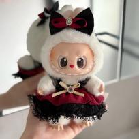 15/17cm Labubu Clothes For Princess Puffy Skirt Lace Slip Dress Bow Tie Headwear 2PCS/Pack Plush Cotton Doll Dess Accessory Gift NO Doll