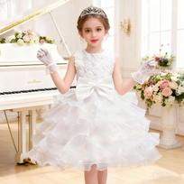 Children's Wedding Dress Big Children's Dress Girl's Flower Girl Rose Princess Dress in Stock 110cm