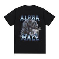 Limited Alpha Male Vintage Wolf Graphic T Shirts Men's Fashion Gothic Clothing T-shirt Funny Unisex 100% Cotton Oversized Tsh... S įvairiaspalvis