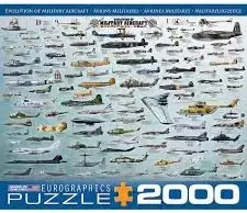 Eurographics 2000 detalių dėlionė „Karinių lėktuvų raida“ 99,7×67,6 cm