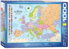 Eurographics Europos žemėlapio dėlionė 1000 detalių – 50x70 cm, iš perdirbto popieriaus