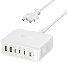 „Baseus EnerFill FH21“ 120 W įkrovimo stotelė, 4xUSB-C + 2xUSB-A - balta