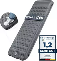 Sofa HIKENTURE savaime prisipučiantis kempingo kilimėlis, 13 cm storio, su integruota pompa, 200 x 66 cm
