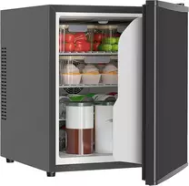 HOMCOM mini šaldytuvas 44 l, reguliuojamas termostatas, LED apšvietimas, juodas, 800-299V90BK