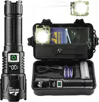 BEYSTE LED taktinė įkraunama žibintuvėlis, 50 W, 1000000 lm, aliuminis, LCD ekranas, BEYSTE-A09