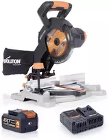 Evolution Power Tools akumuliatorinės kampinės pjovimo staklės 185 mm, 850 W, 18 V, R185CMS-Li
