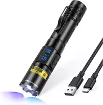 DARKBEAM dviguba UV LED žibintuvėlis 365nm ir 395nm, įkraunamas, 10 W, IPX4, A900