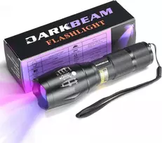 DARKBEAM UV žibintuvėlis 365 nm ir 395 nm, reguliuojamas, vandeniui atsparus, LED, A100