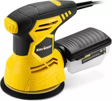 Enventor elektrinė orbitinė šlifuoklė 300 W, 6 greičių, 125 mm, rinkinys su 16 švitrinio popieriaus lapų, AJ3
