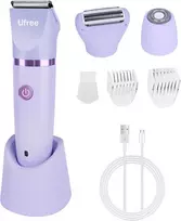 Ufree moteriškas elektrinis bikini kirpimo peiliukas IP7X su keramikiniais ašmenimis, vandeniui atsparus, violetinis