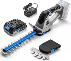DEKOPRO akumuliatorinės krūmapjovės ir žoliapjovės rinkinys, 20 V, 2 viename, su baterija