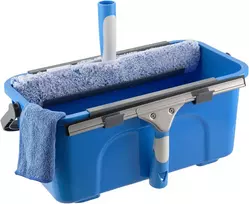 Mitclear langų valymo rinkinys su 12 l kibiru, silikonine 35 cm šluotele ir mikrofibros šluoste