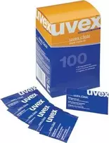 Drėgnos servetėlės akiniams UVEX 9963000 – pakuotė po 100 valymo servetėlių lęšiams
