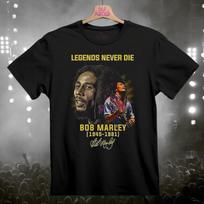 Bob Marley Legends Never Die Band T-Shirt Black S-3XL L
