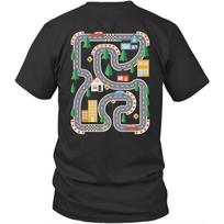 Printed On Back Father Playmat Race Car Track Dad Unisex Shirt Gift M