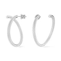 Swarovski Dextera Geometric Crystal Rhodium Plated Earrings Women's Silver 5695939 sidabras