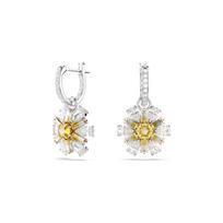 Swarovski Idyllia Flower Drop Shape Cubic Zirconia Rhodium Plated Crystal Earrings Women's Silver 5683243 sidabras