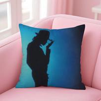 M-Michael J-Jackson Cushion Cover Linen Pillowcase Cover Soft Decor For Sofa Home Room Peach skin 18*18(CM)-1Pcs
