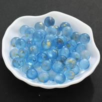 Beads Bouncing Ball Pinball Machine Glass Marbles DIY Handmade Materials Luminous Glass Ball blue-no hole