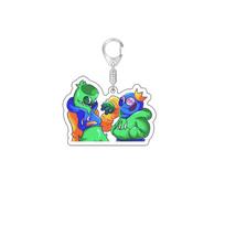 Durable Rainbow Friends Of Roblox Keychain Double-sided Print Decoration Blue