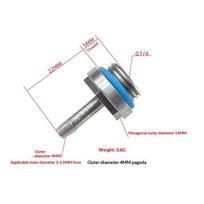Silver PC Water Cooling Barb Fitting Two-Touch Fitting G1/4 Thread Hose Pagoda Connector Outer Diameter 4MM-12MM