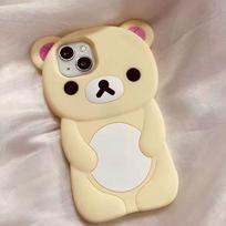 For iPhone SE X XS XR 4 4S 5 5S 7 8 11 12 13 14 15 Plus 16 17 Pro Max 3D Bear Couple Silicone Cartoon Phone Case iPhone 4 4S