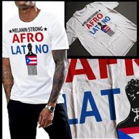 Afro Latino Melanin Pride T-shirt Tops Tees Unisex Afro Puerto Rican Afro Cuban Afro Dominican L