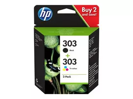 HP 303 Original Ink Cartridge 2-Pack juoda / trispalvė
