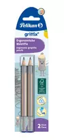 Pelikan Griffix Graphite Pencil HB, Triangular, Beige/Grey, 3.5 mm, 2 Pieces