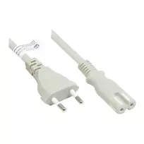 GoodConnections Euro maitinimo laidas Europlug Type C (tiesus) į C7/Euro 8 lizdą (tiesus), pilkas, 0,75 mm², 5 m, Good Connections® (P0370-GR050)