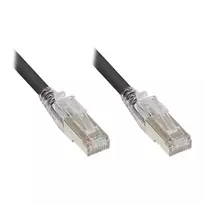 Good Connections RNS® Patch Cable su užrakto apsauga ir fiksavimu, Cat. 6A, S/FTP, PiMF, halogen-free (LSZH), 500MHz, juoda, 1,5m