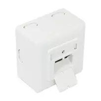 GoodConnections Cat.6 Network Socket, 2xRJ45, Shielded, Surface Mount, Vertical Cable Entry, Signal White RAL9003 (GC-N0026)
