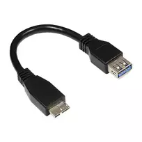 GoodConnections USB 3.0 OTG Adapter Cable, Micro USB B Male to USB-A Female, Black, 0.1m
