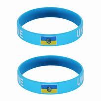 2vnt Ukrainos vėliava Silikoninės apyrankės Sportas Žaidimas Apyrankės Tautinės vėliavos Riešo dirželis vyrams Moterims Motyvacinė guminė juosta Madingi aksesuarai Dovanos 2pcs