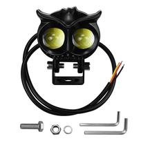 Motociklo LED rūko žibintai, balti/geltoni DC12-85V pelėdos pagalbinis prožektorius, automobiliui, keturračiui, šoniniam automobiliui 6.68*7.9*3.4cm juoda