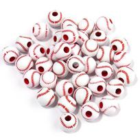 50 pcs/bag Rugby, Basketball, Volleyball Acrylic Beads for Early Education & Handmade Crafts 50 pcs/bag gray