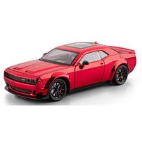 Electroplated 1/24 Simulation Dodge Hellcat SRT Alloy Muscle Car Model Sound Light Children Boy Metal Toy Vehicle Miniature raudona