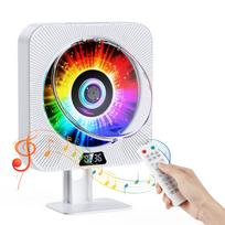 Gueray CD Player with Bluetooth Receiver and Desktop Stylish CD Card FM CD AUX Car Remote Control Easy Suitable for CD Radio with Repeat MP3 Timer balta