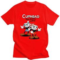 Custom Mens Cuphead And Mugman T Shirt ShortSleeve Cotton Tshirt Classic Tshirt Casual Cartoon Game Tee Loose Fit Clothes S