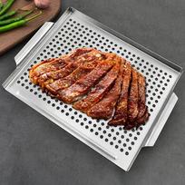 Grilling Tray Stainless Steel Grill Pan Perforated Design Food-Grade Material Efficient Heat Distribution Easy Cleanup China Mainland