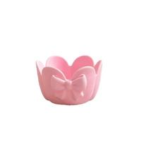1PC Cute Frilly Bow Jewelry Plate, Jewelry Storage, Home Decor Theme Party and Car Decor šviesiai rausvos spalvos