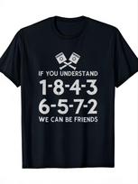 T-Shirt with 1-8-4-3-6-5-7-2 Graphic, 100% Black Tee for Men & Women, Father'S D XL