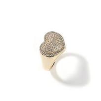 THE BLING KING Heart Shape Ring Full Iced Out Cubic Zirconia Party Ring Micro Paved Bling Hiphop Jewelry Men Women Gift 7 auksas