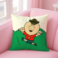 Anime B-Big-Ear Tutu Cushion Cover Pillowcase Short Plush Invisible Zipper Room Sofa Cushion Cover Peach skin 18*18(CM)-1Pcs