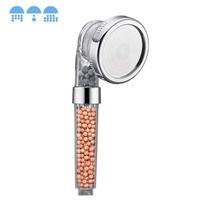 Detachable Ionic Filter Rainfall Shower Head 3 Setting High Pressure Water Saving Handheld Bathroom Faucet Accessories (clear,ABS Plastic) gryna