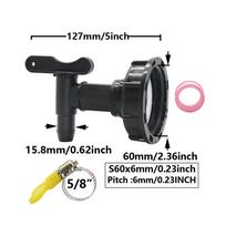 3/4  IBC Tank Tap Adapter Coarse Thread S60 to 5/8  Hose Connector Valves Fittings Garden Water Tanks Faucet Replacement