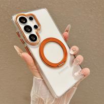 360 Ring Stand Transparent Shockproof Airbag Magnetic For Magsafe Case For Samsung Galaxy S26 S25 S24 S23 Ultra Clear Back Cover Galaxy S26 Ultra