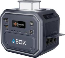ABOK Ark2500 Portable Power Station 2160Wh LiFePO4 Battery 2500W AC Output 11 Output Ports App Control – Grey pilka